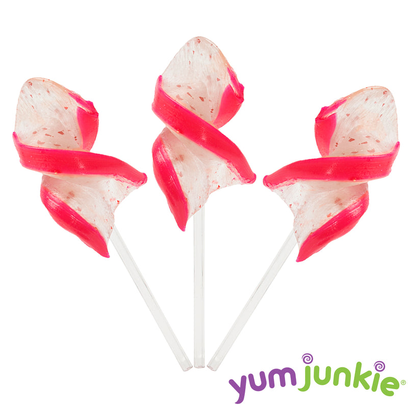 CurlyCutes Petite Crystal Ribbon Pops - Pink Strawberry: 20-Piece Jar –  YumJunkie