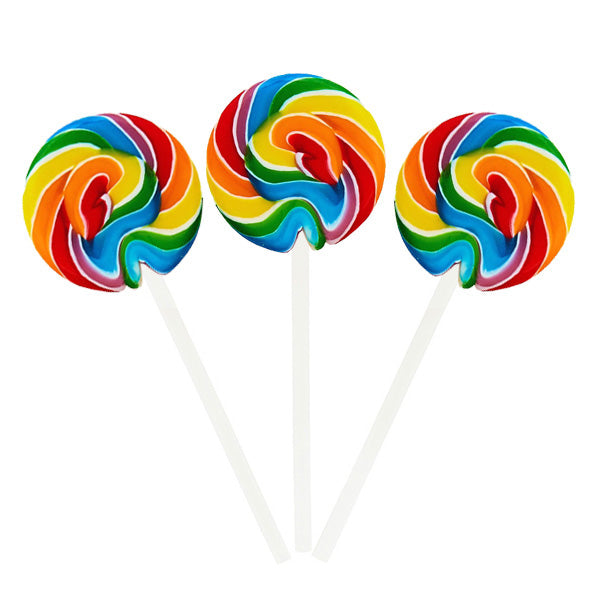 Rainbow Swirl Lollipops with Clear Plastic Sticks – YumJunkie